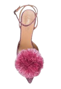 Aquazurra Pink pom Pom Sandals
