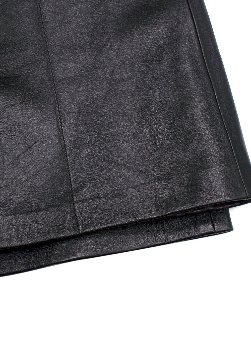 Louis Vuitton Black Kick Flare Leather Trousers with Stud Detail