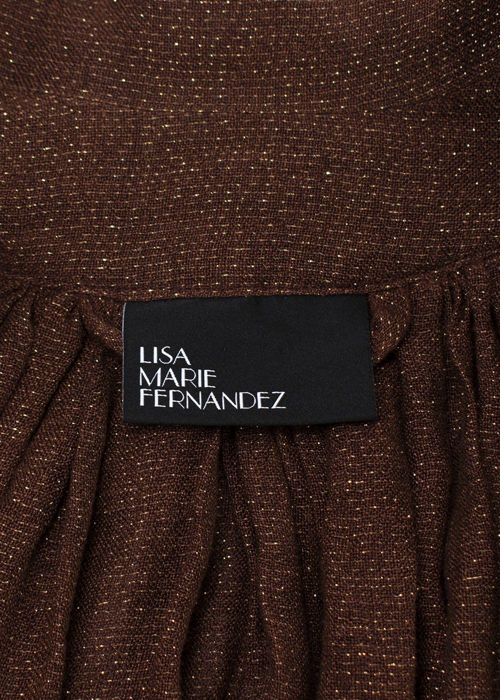 Lisa Marie Fernandez Lurex Linen Brown Dress