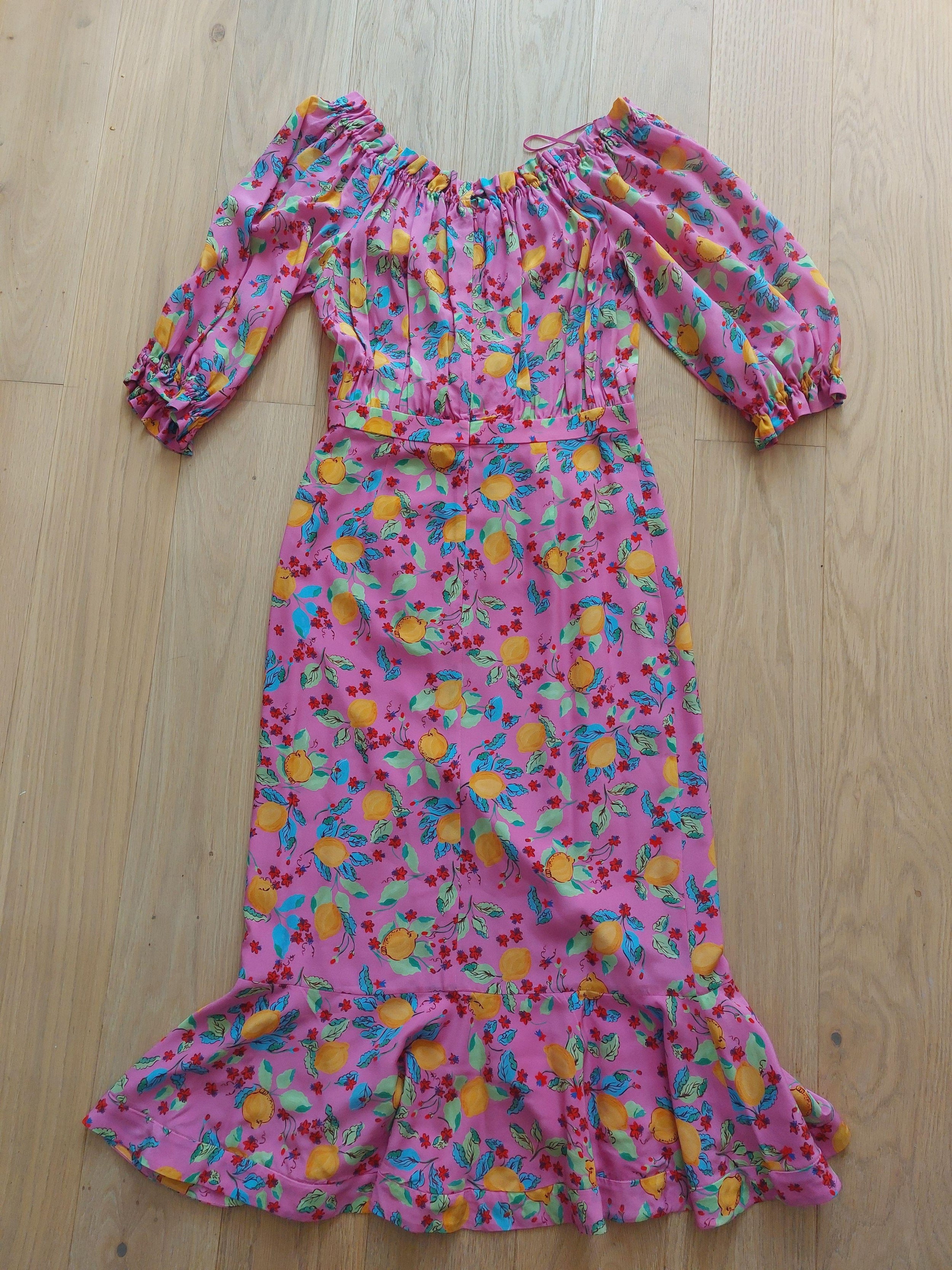 Saloni Pink Floral Olivia Dress