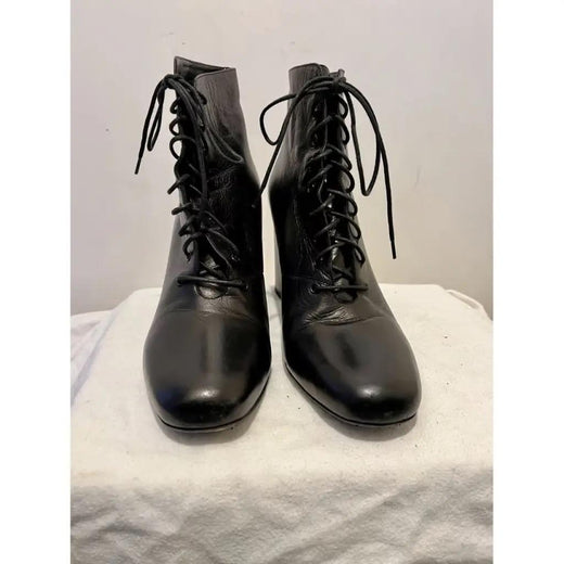 Saint Laurent Babies 90 Black Leather Ankle Boots