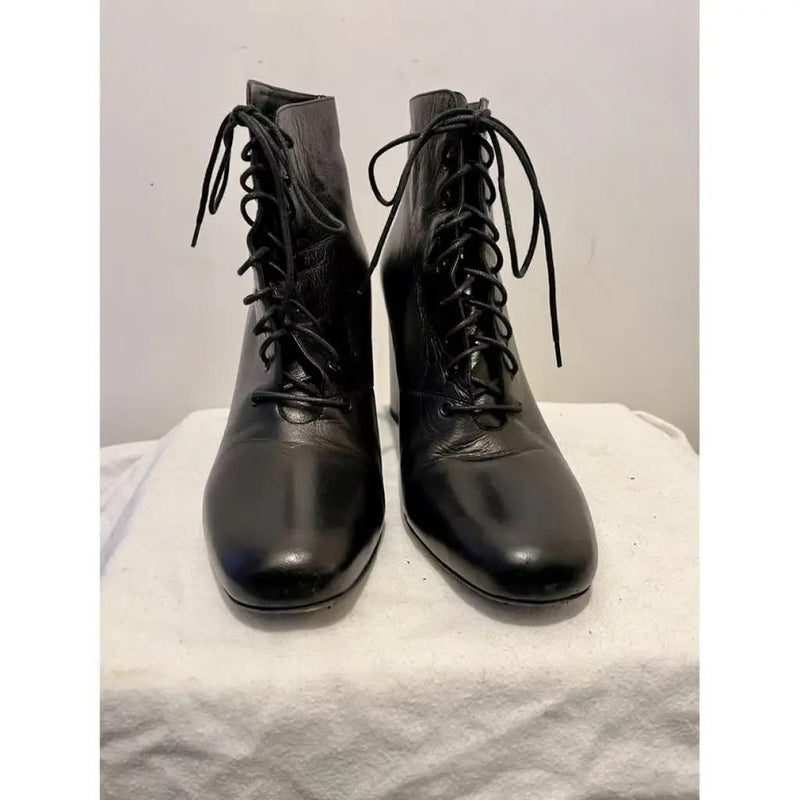 Saint Laurent Babies 90 Black Leather Ankle Boots