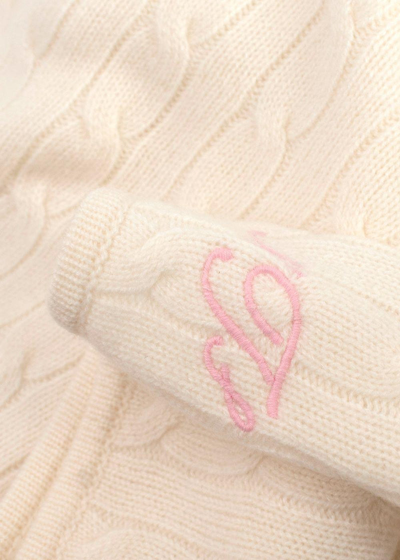 Ralph Lauren Cream Argyle Knit Baby Blanket