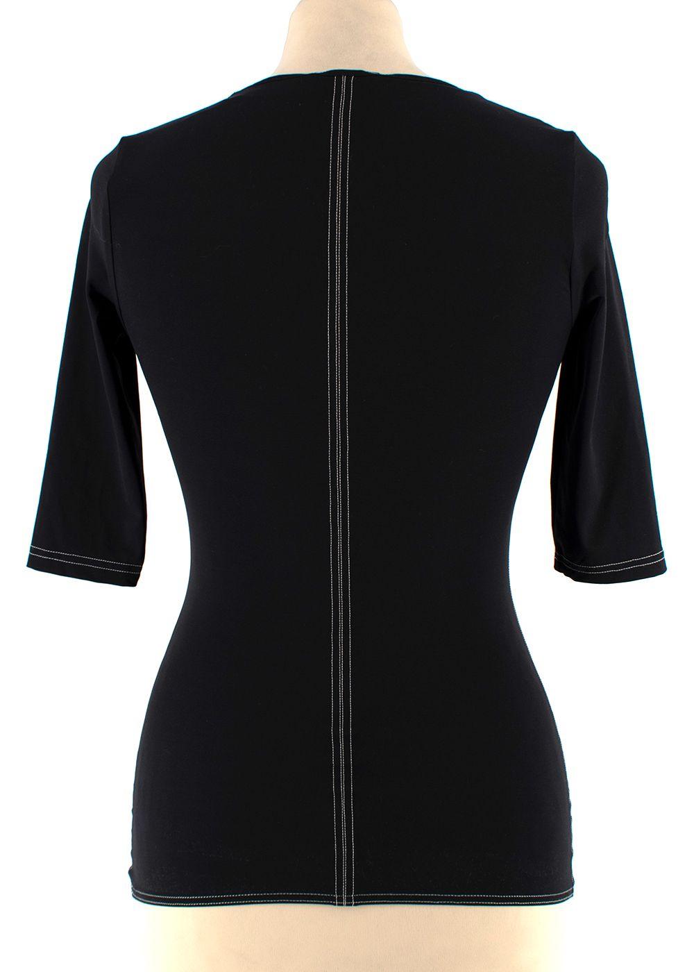 Black Panelled Stretch Top