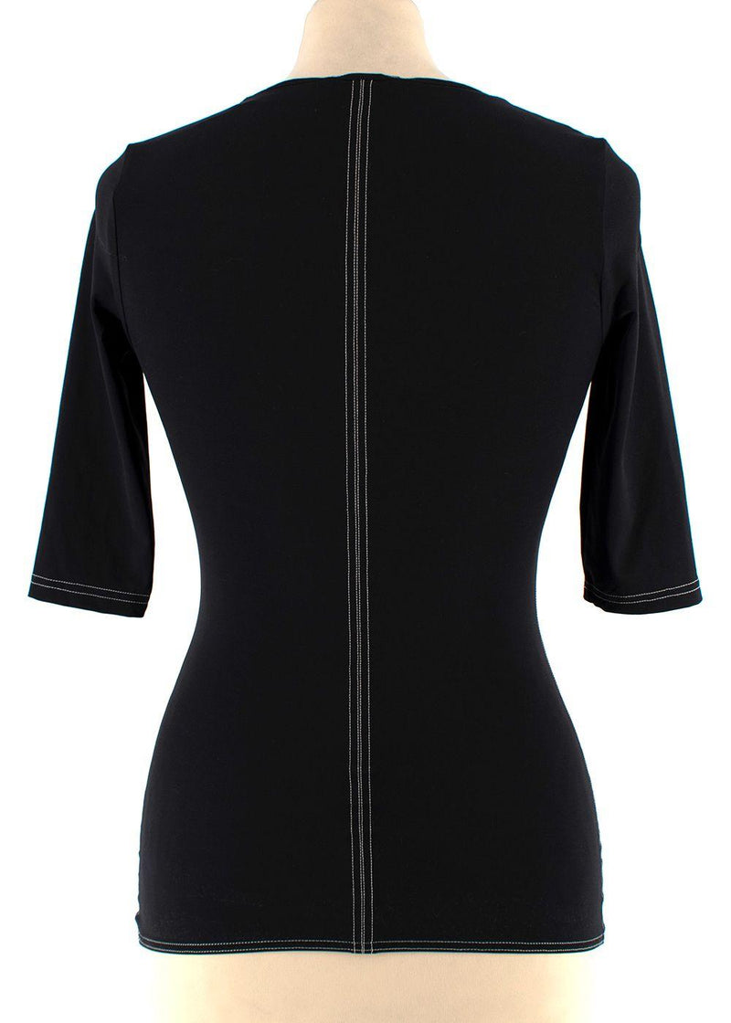 Black Panelled Stretch Top