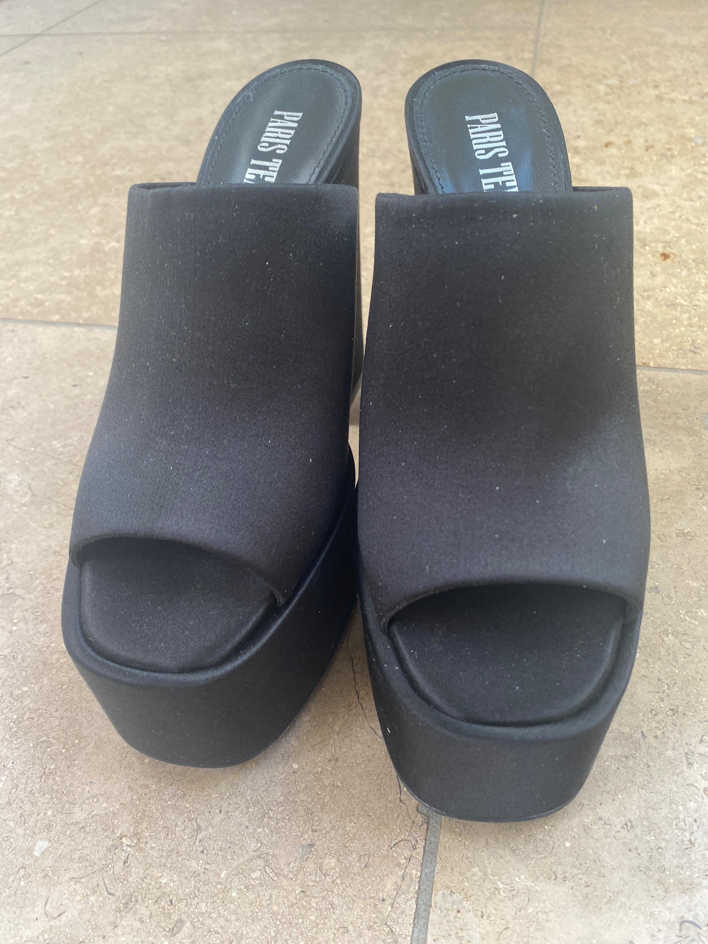Sasha satin platform pumps