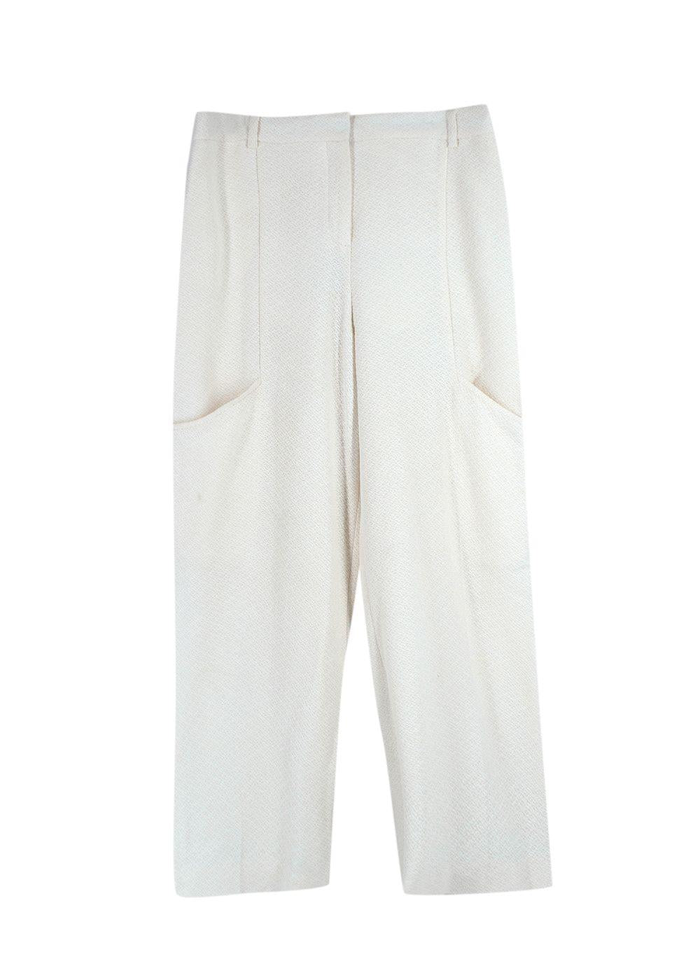 Jacquemus Ivory Boucle Cargo Trousers