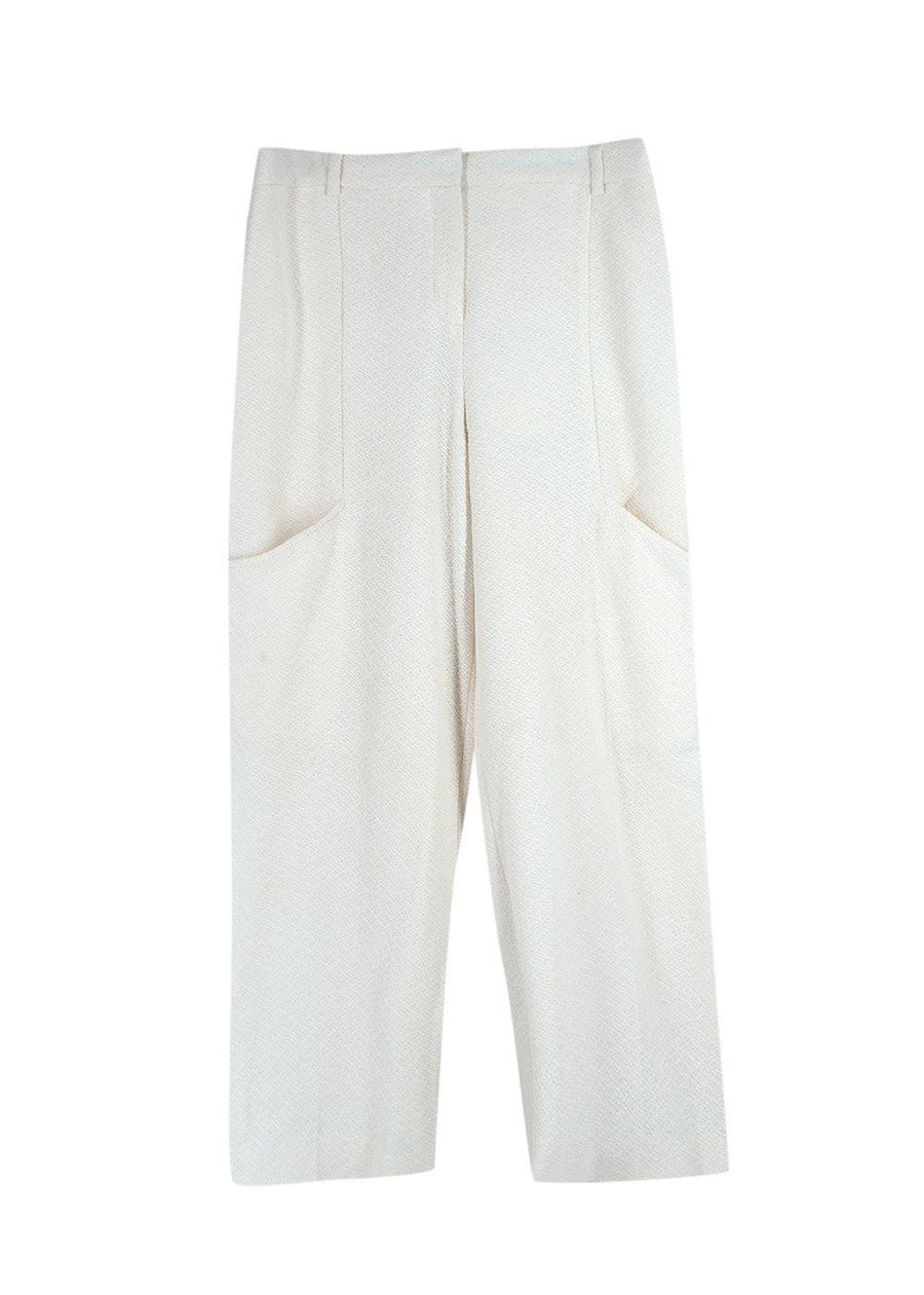 Jacquemus Ivory Boucle Cargo Trousers