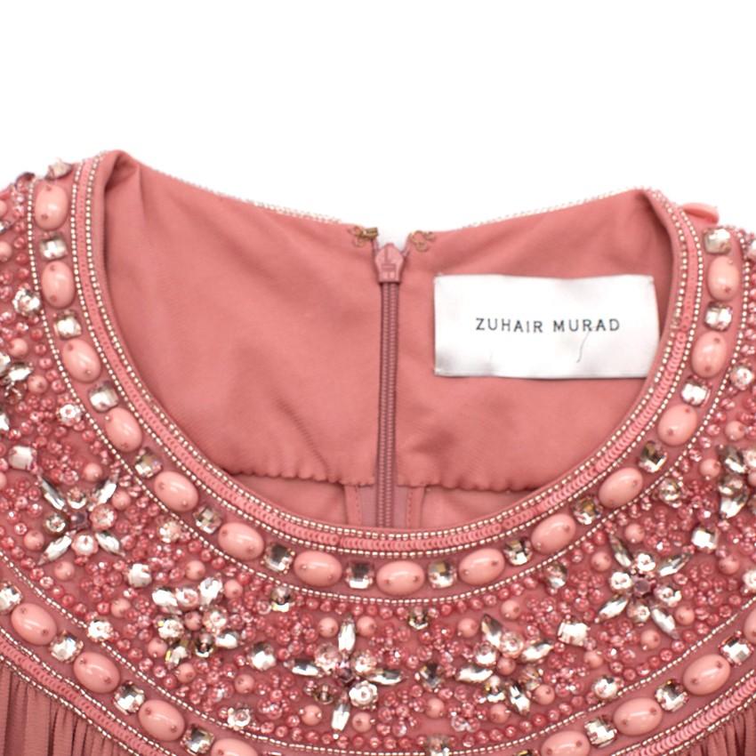 Zuhair Murad Pink Chiffon Embellished Gown