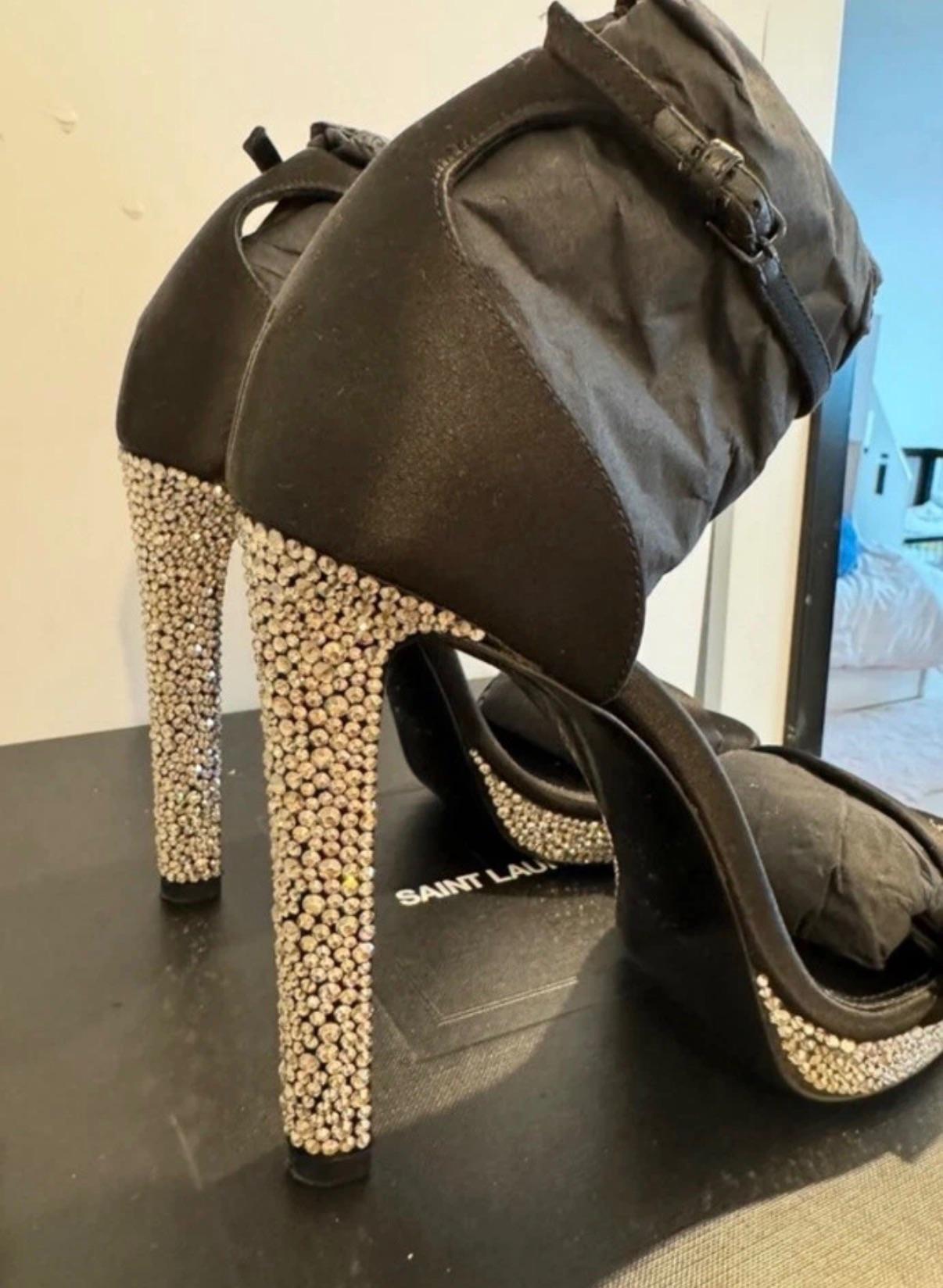 Saint Laurent Crystal Embellished Sandals