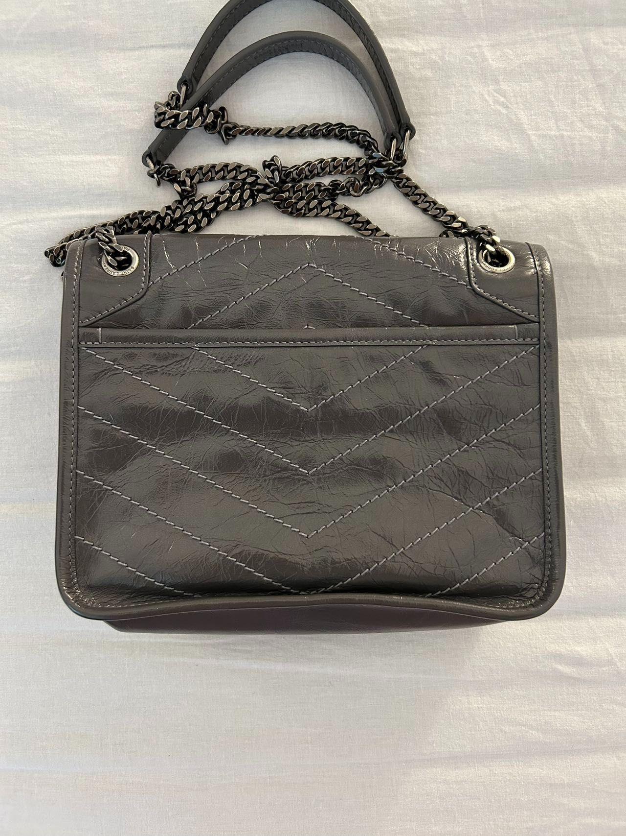 Saint Laurent Charcoal Grey Niki Crossbody Bag