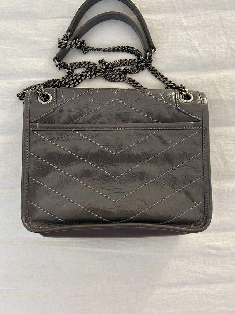 Saint Laurent Charcoal Grey Niki Crossbody Bag