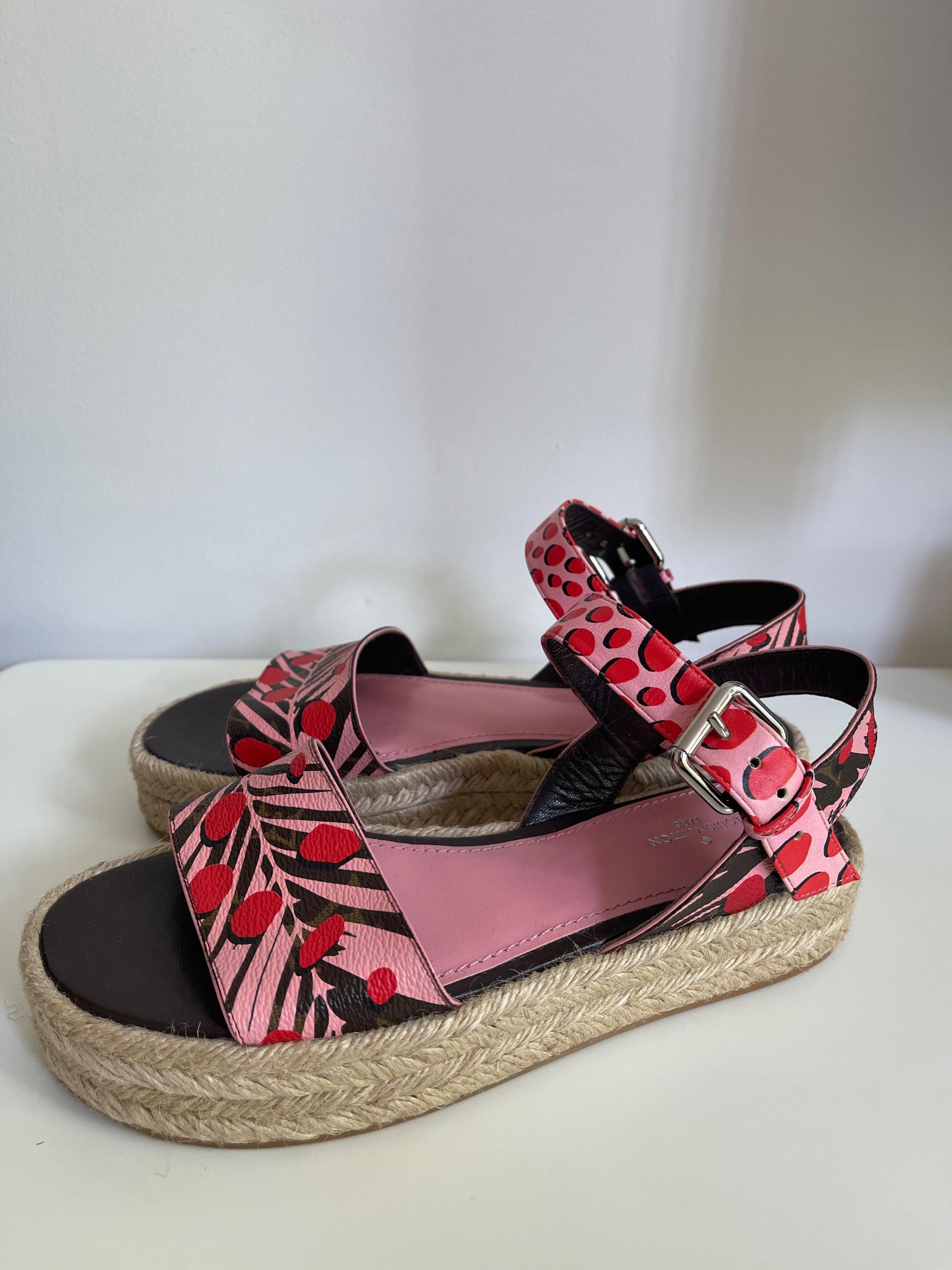 Jungle Dot Printed Espadrille Platform Sandals