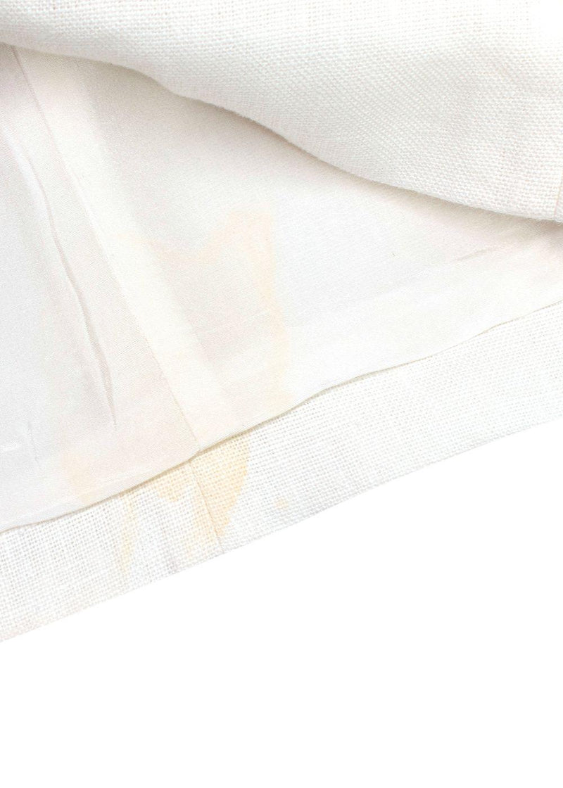 Rebecca de Ravenel Cream Linen First Impressions Mini Dress