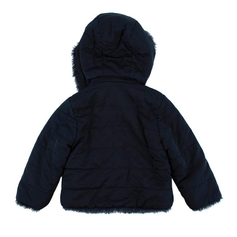 Tartine Et Chocolat Navy Padded Jacket with Faux Fur lining