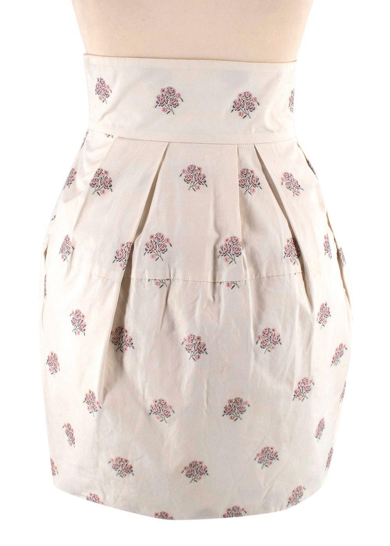 Dior Floral Print High Waist Tulip Skirt