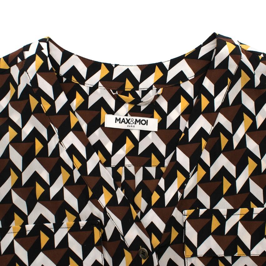 Max & Moi Geometric Print Silk Dress