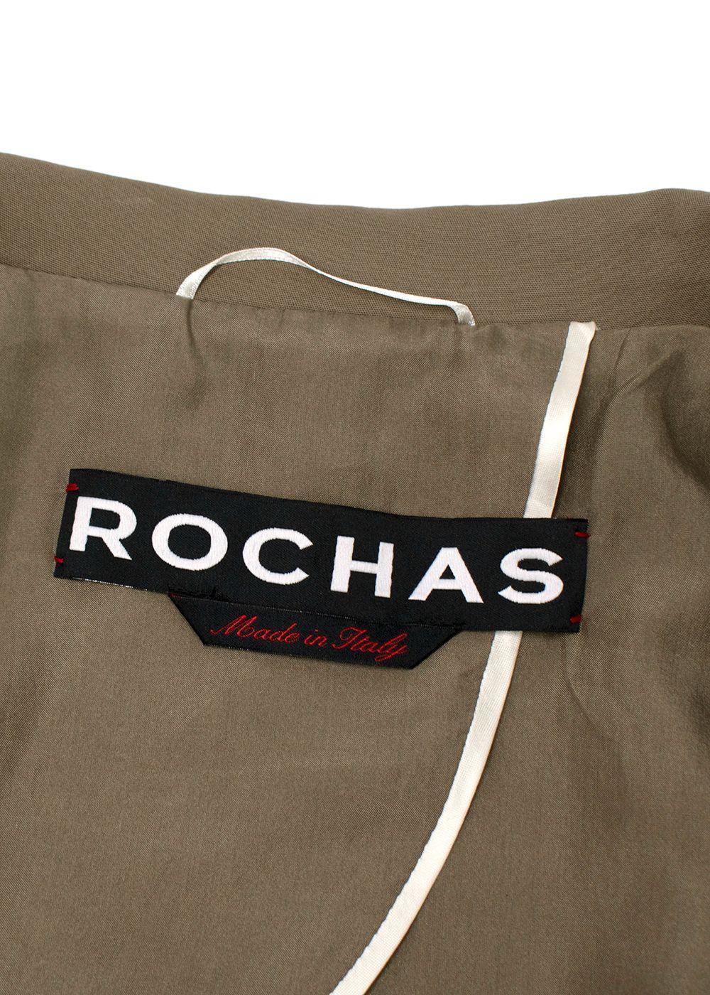Rochas Khaki Belted Longline Trench Coat