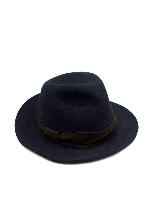 Loro Piana Navy Hares Hair Blend Ferdora