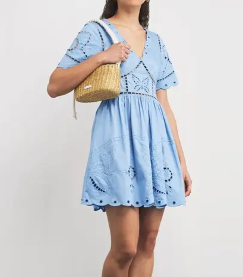 Claudie Pierlot  Butterfly-Embroidered Mini Dress