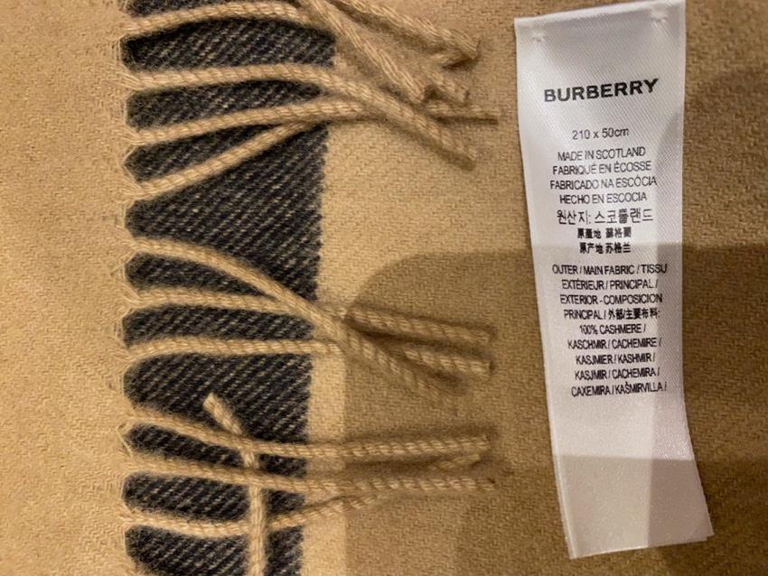 Burberry Archive Beige Cashmere Fringed Scarf