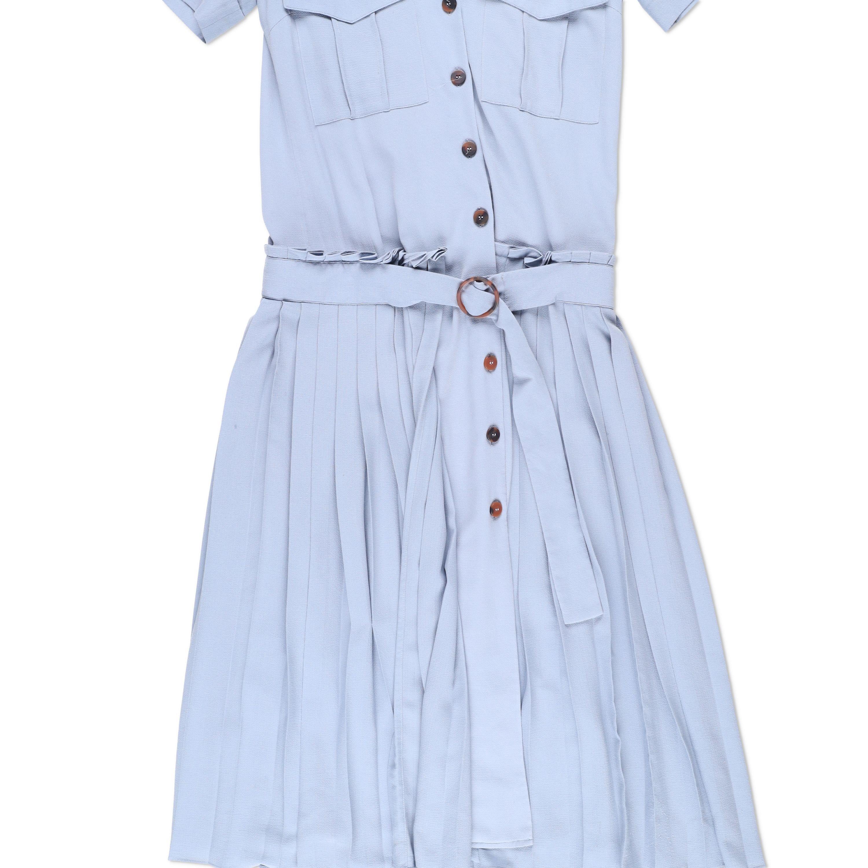 Victoria Victoria Beckham Midi Blue Dress