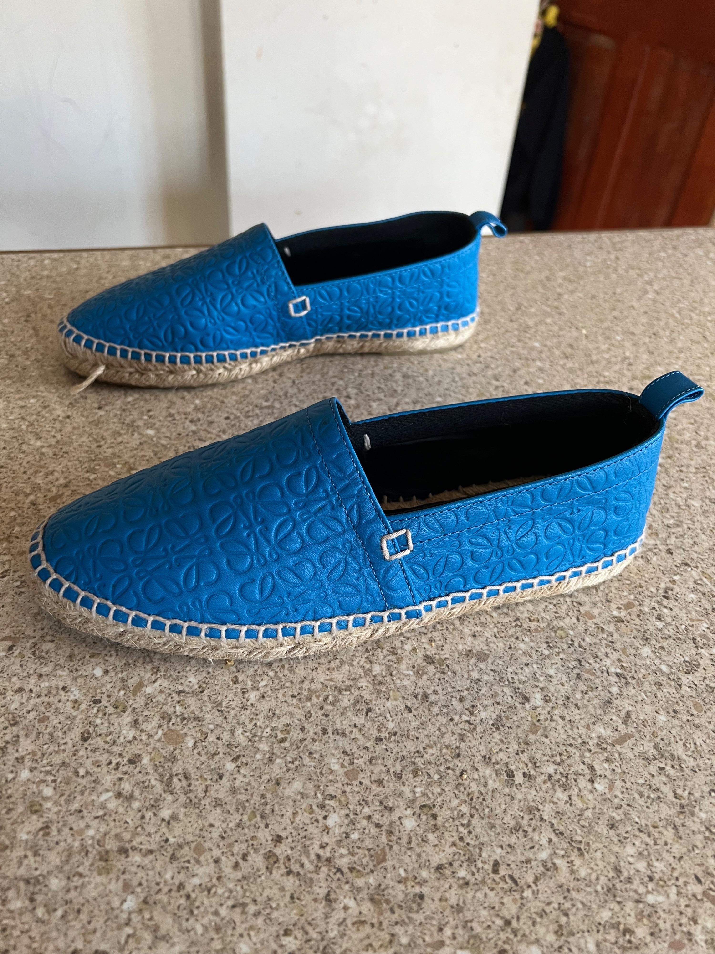 Loewe Blue Leather Espadrilles
