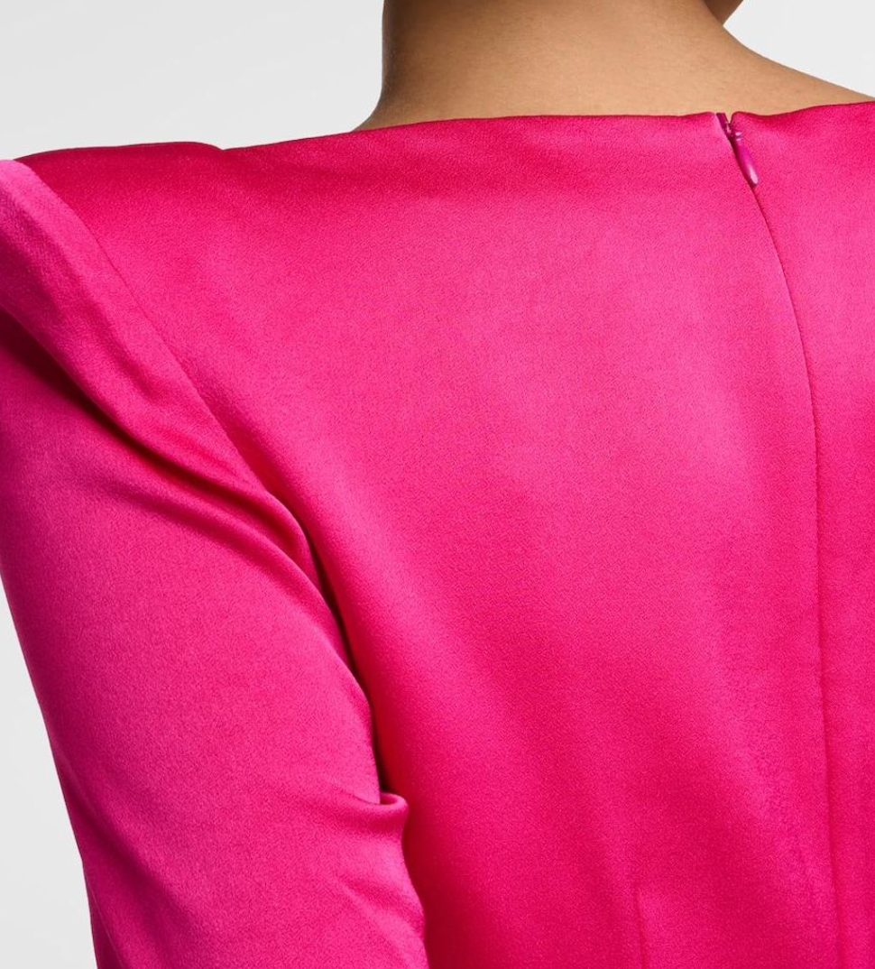 Alex Perry Crepe Satin Midi Dress