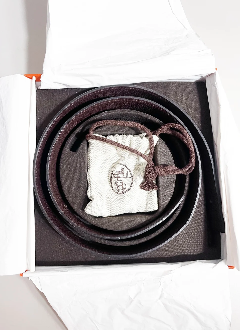Hermes Black and Brown Reversible Constance Belt