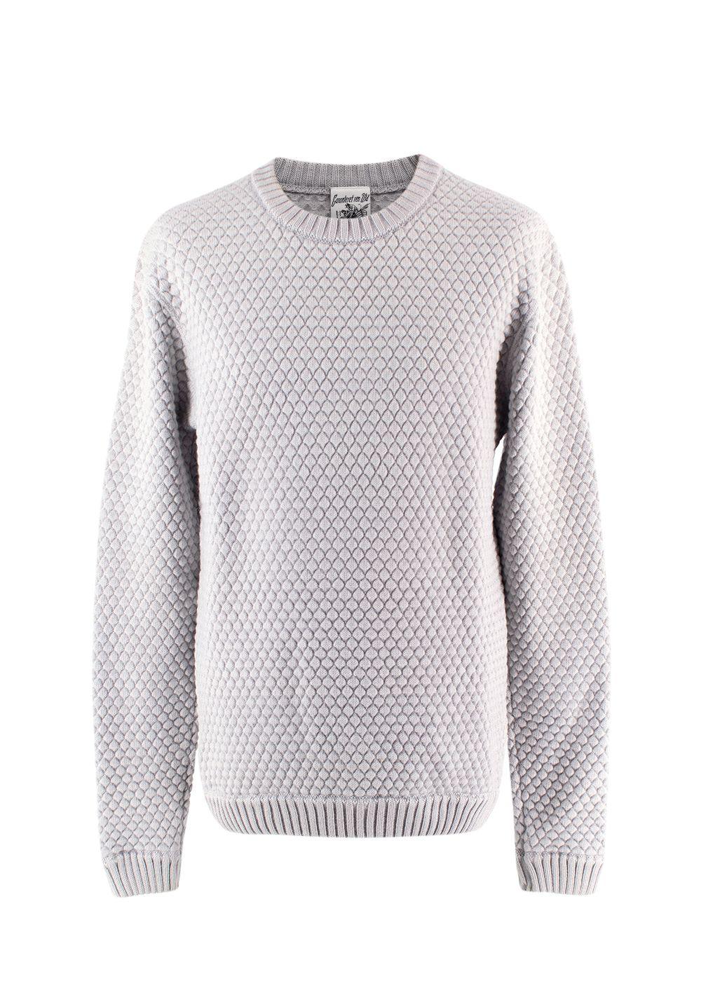 S.N.S Herning Grey Fishermans Wool Knit Jumper
