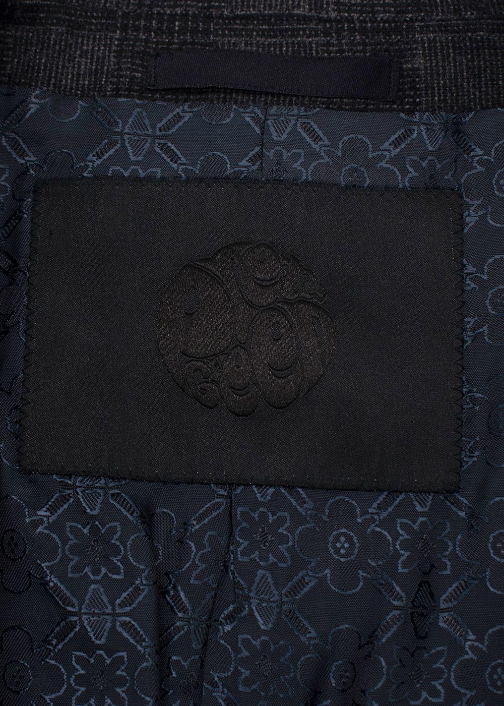Pretty Green Charcoal Double Breasted Checked Blazer