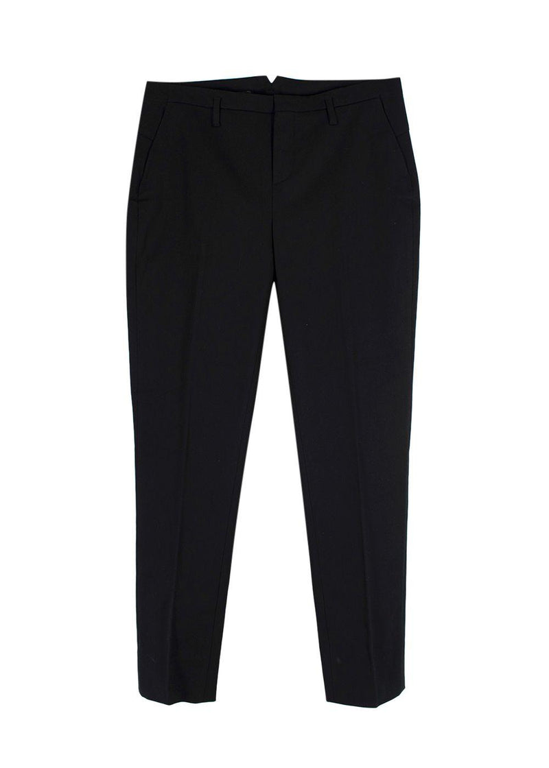 Loro Piana Black Cotton-blend Tapered Trousers