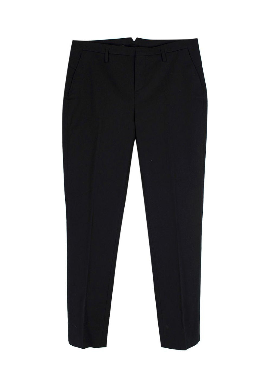 Loro Piana Black Cotton-blend Tapered Trousers