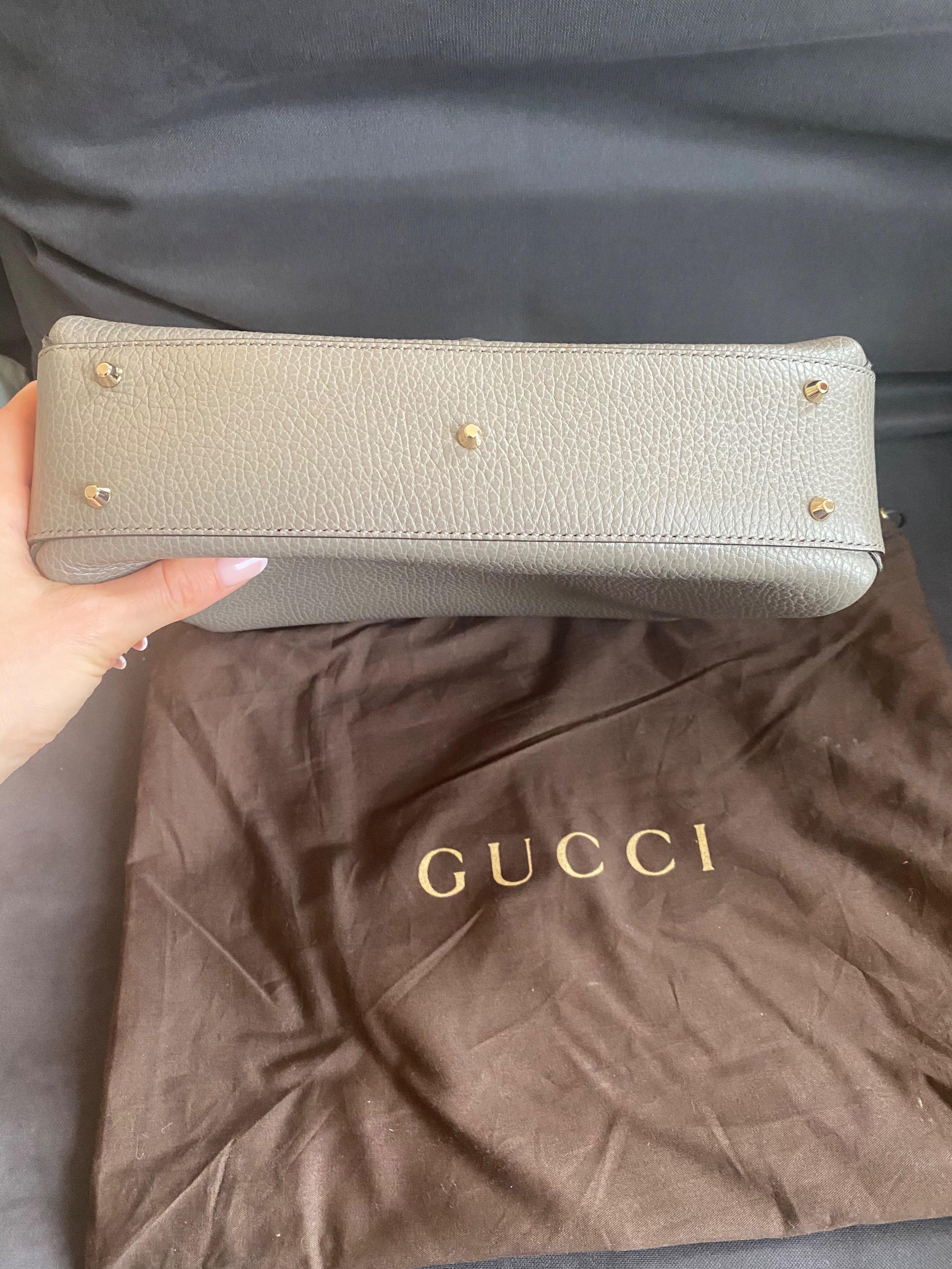 Interlocking G Grey Shoulder Bag