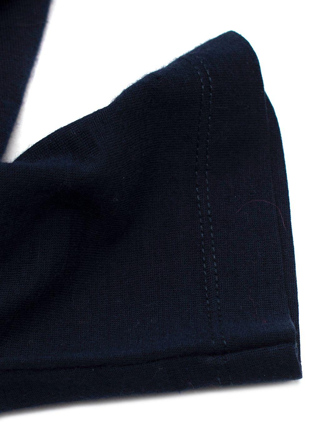 Valentino Navy Wool Blend Long Sleeve T-Shirt