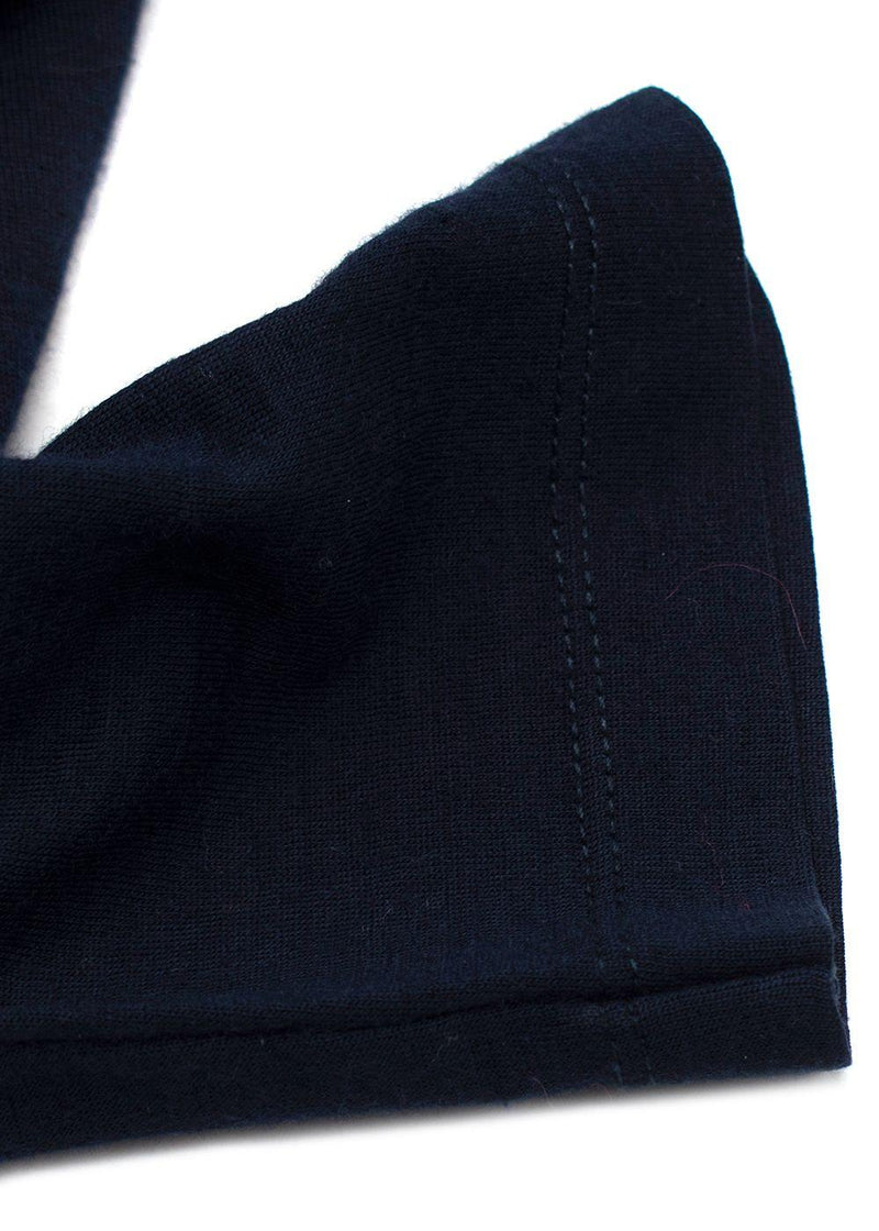 Valentino Navy Wool Blend Long Sleeve T-Shirt