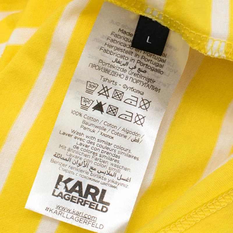 Karl Lagerfeld Yellow Cotton Striped Tshirt
