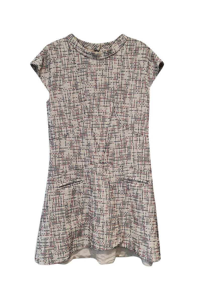 Chanel White Checked Tweed Dress