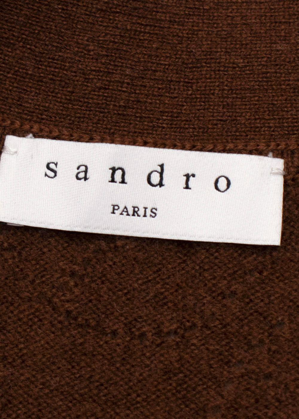Sandro Chocolate Brown Wool Blend Waistcoat
