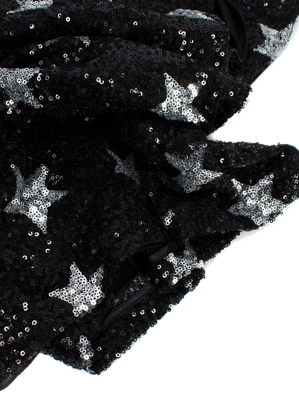 Ainea Black Star Sequin Cowl Neck Gown