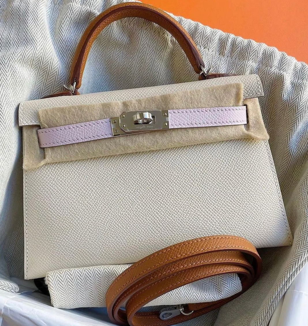 Hermès Mini Kelly Epsom Sellier Tricolour Palladium Hardware