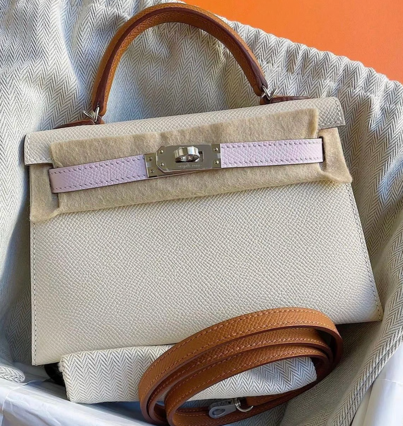 Hermès Mini Kelly Epsom Sellier Tricolour Palladium Hardware