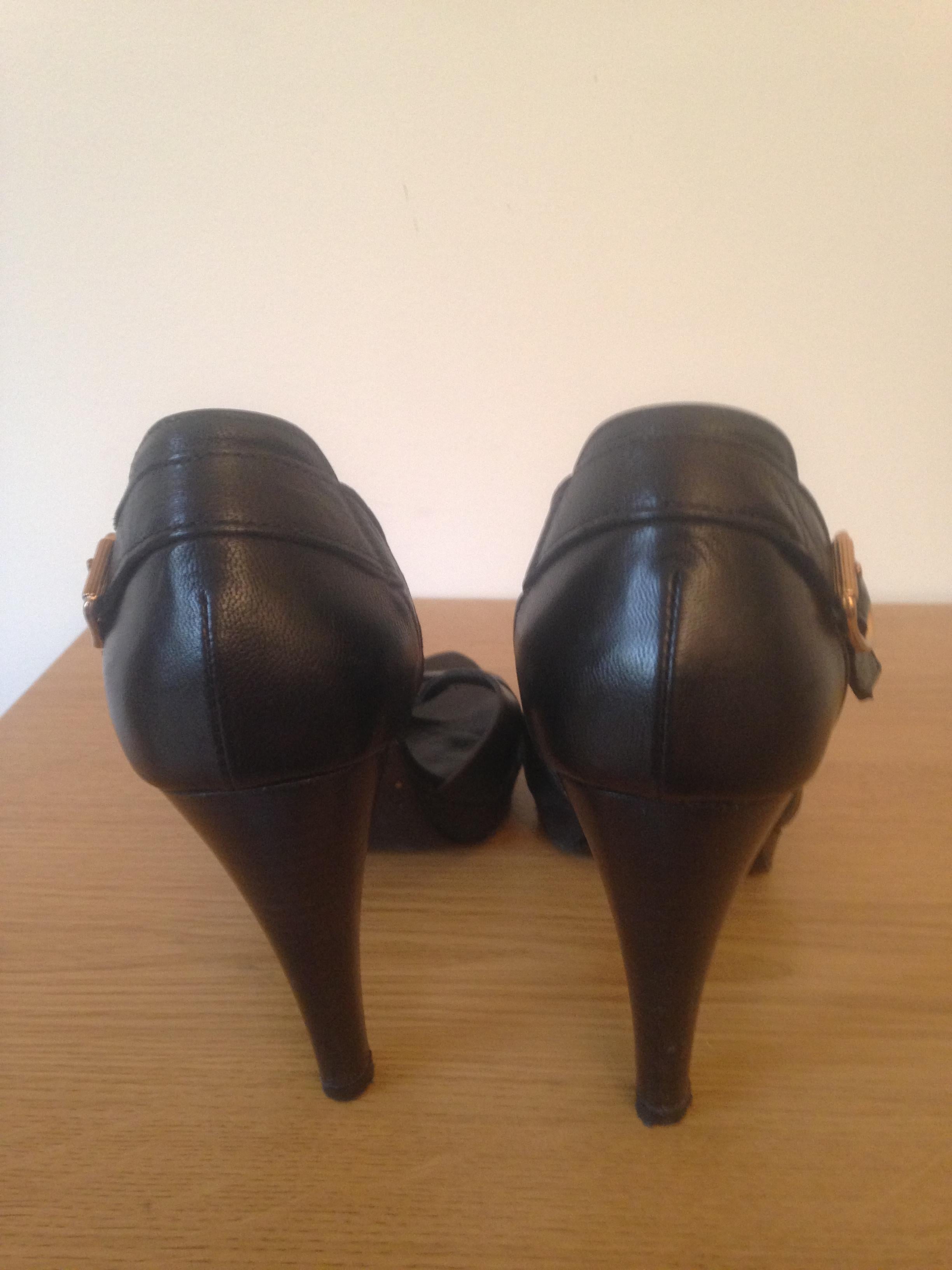 Kate Kuba black leather heels