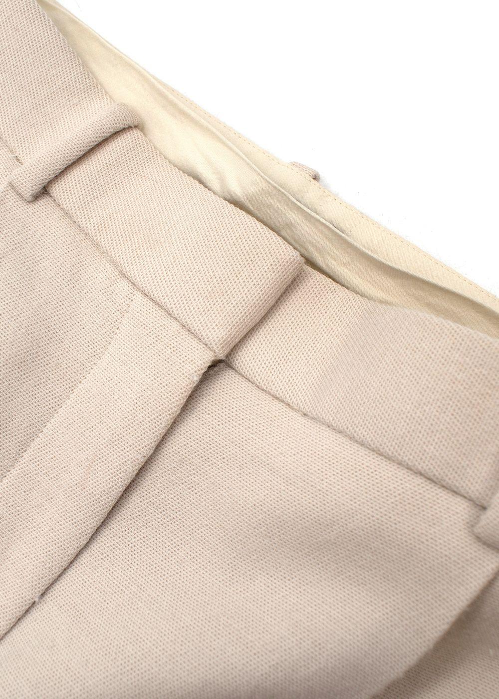 The Row Beige Wool Tailored Trousers