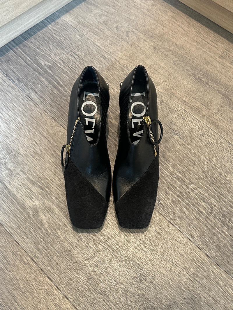 Loewe Black Leather/Suede Ankle Boots