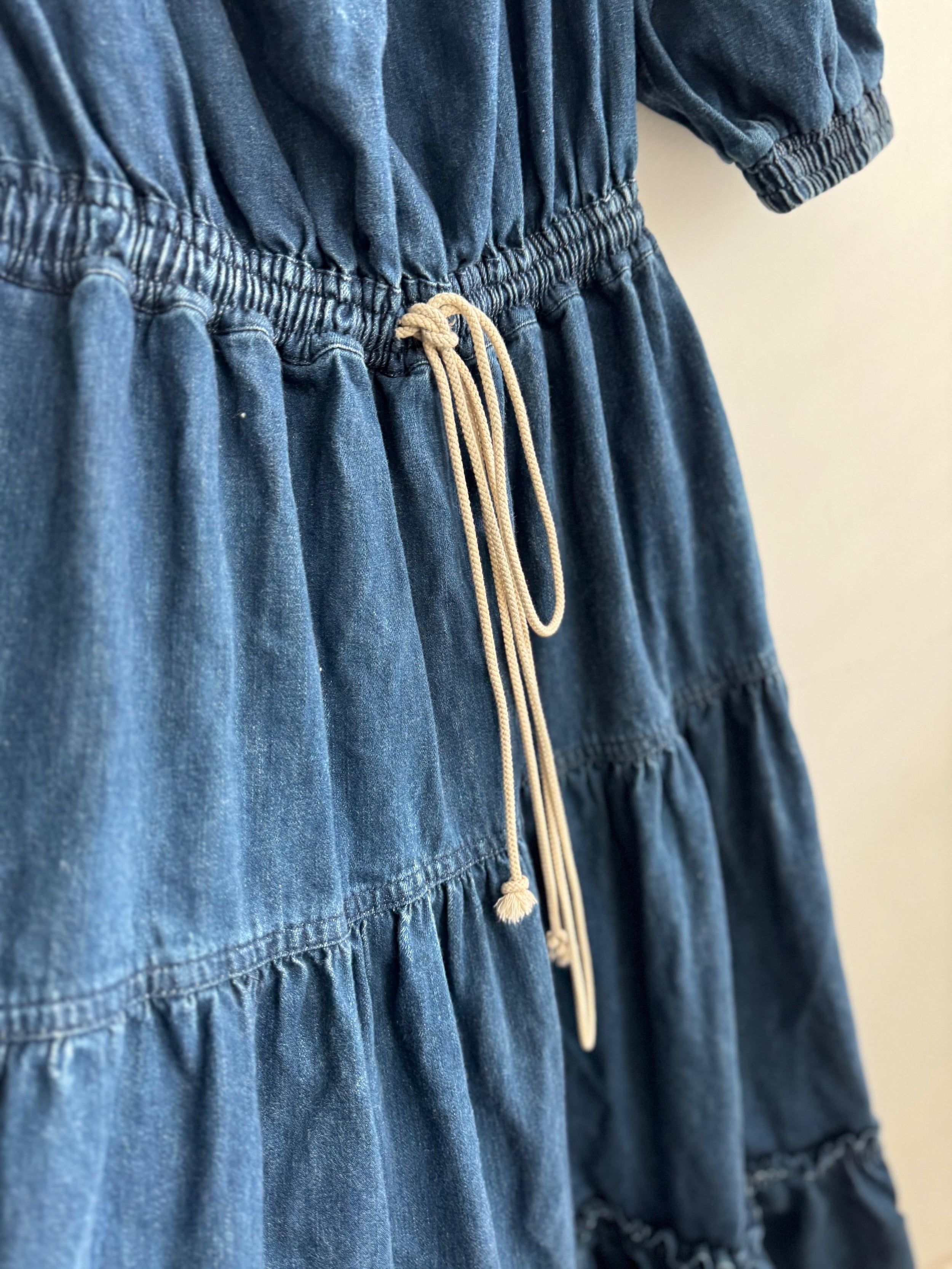 Off The Shoulder Denim Maxi Dress