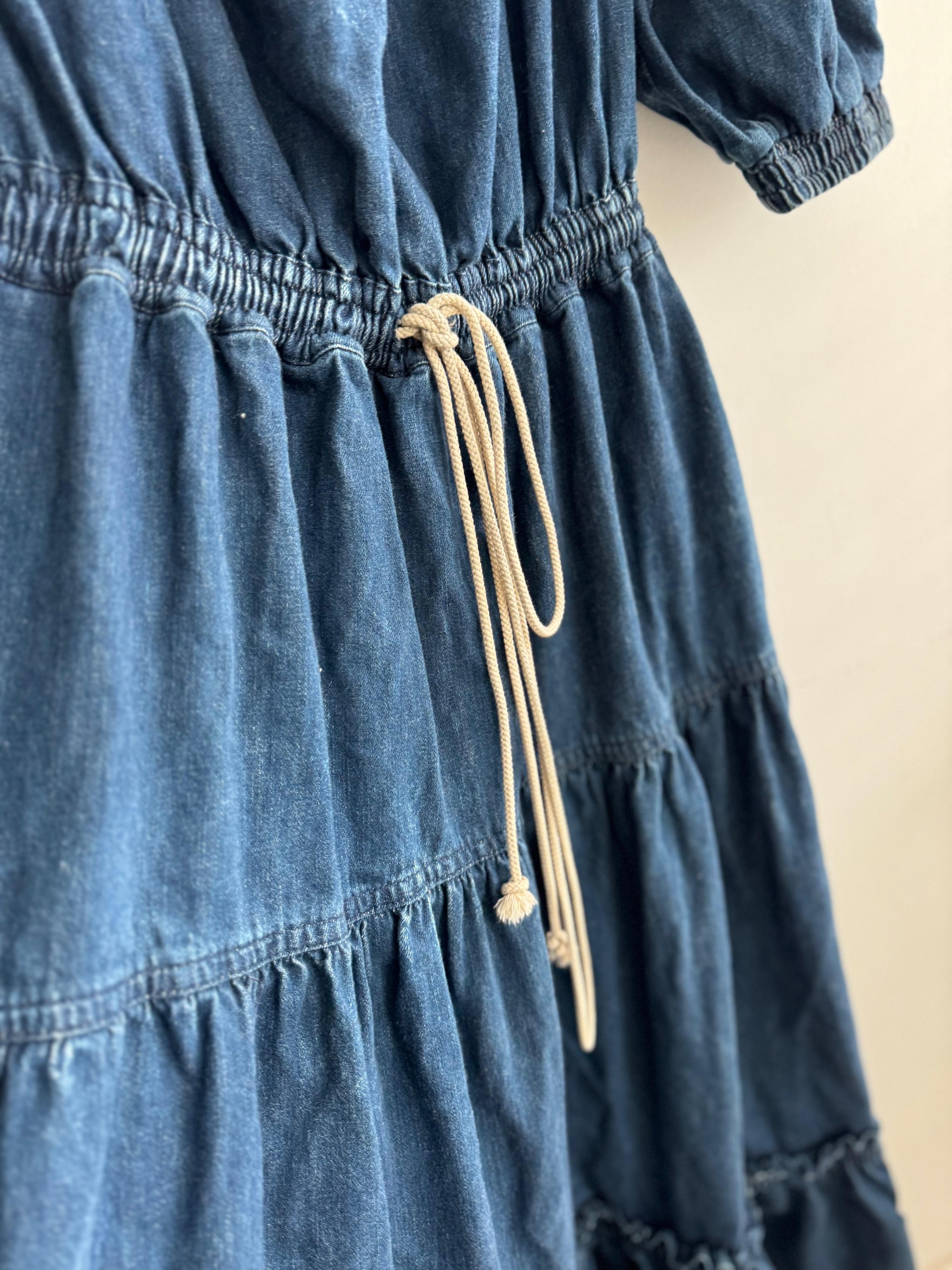 Off The Shoulder Denim Maxi Dress