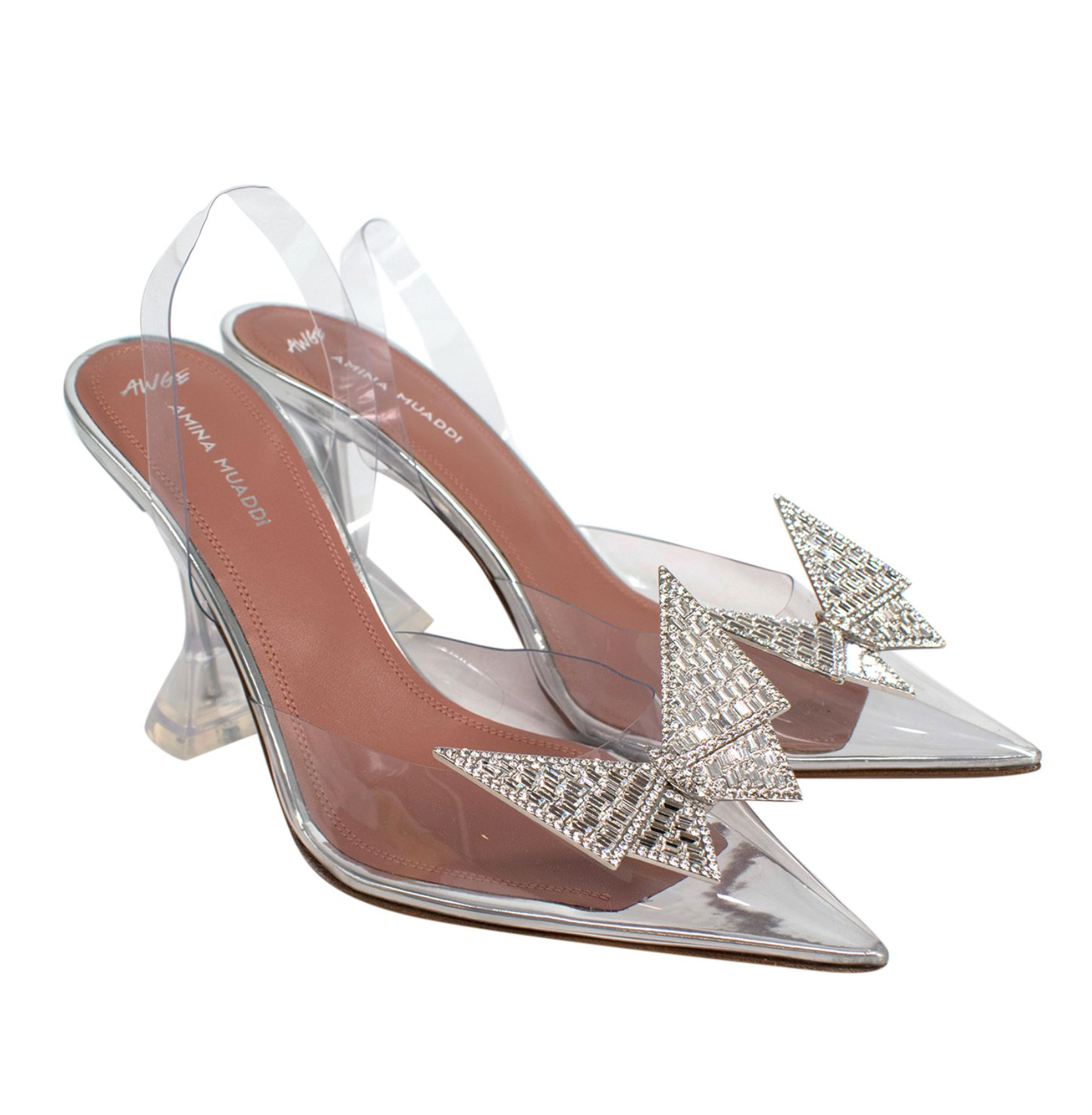 Amina Muaddi x Awge Phoenix Crystal Embellished Butterfly Pumps