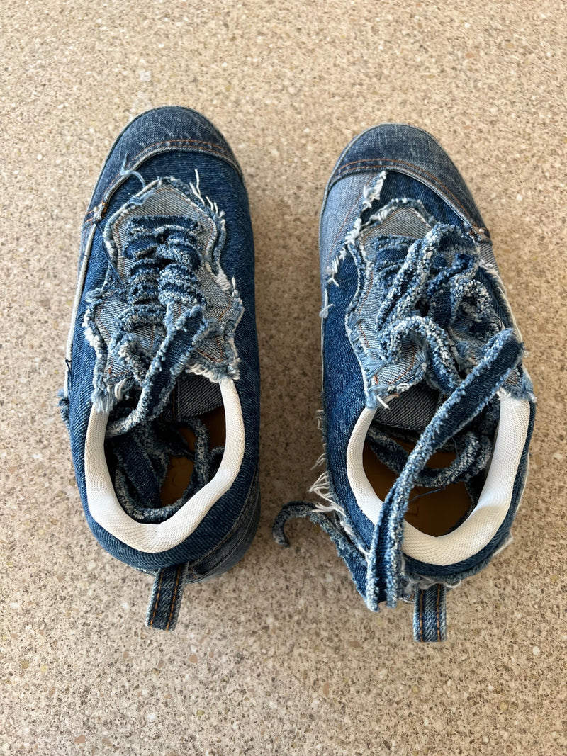 Deconstructed Denim Sneakers