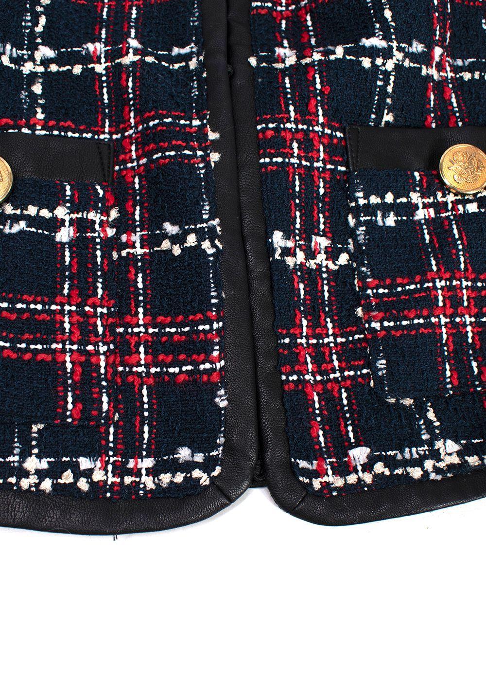 Walter Baker Red and Navy Checkered Tweed Jacket